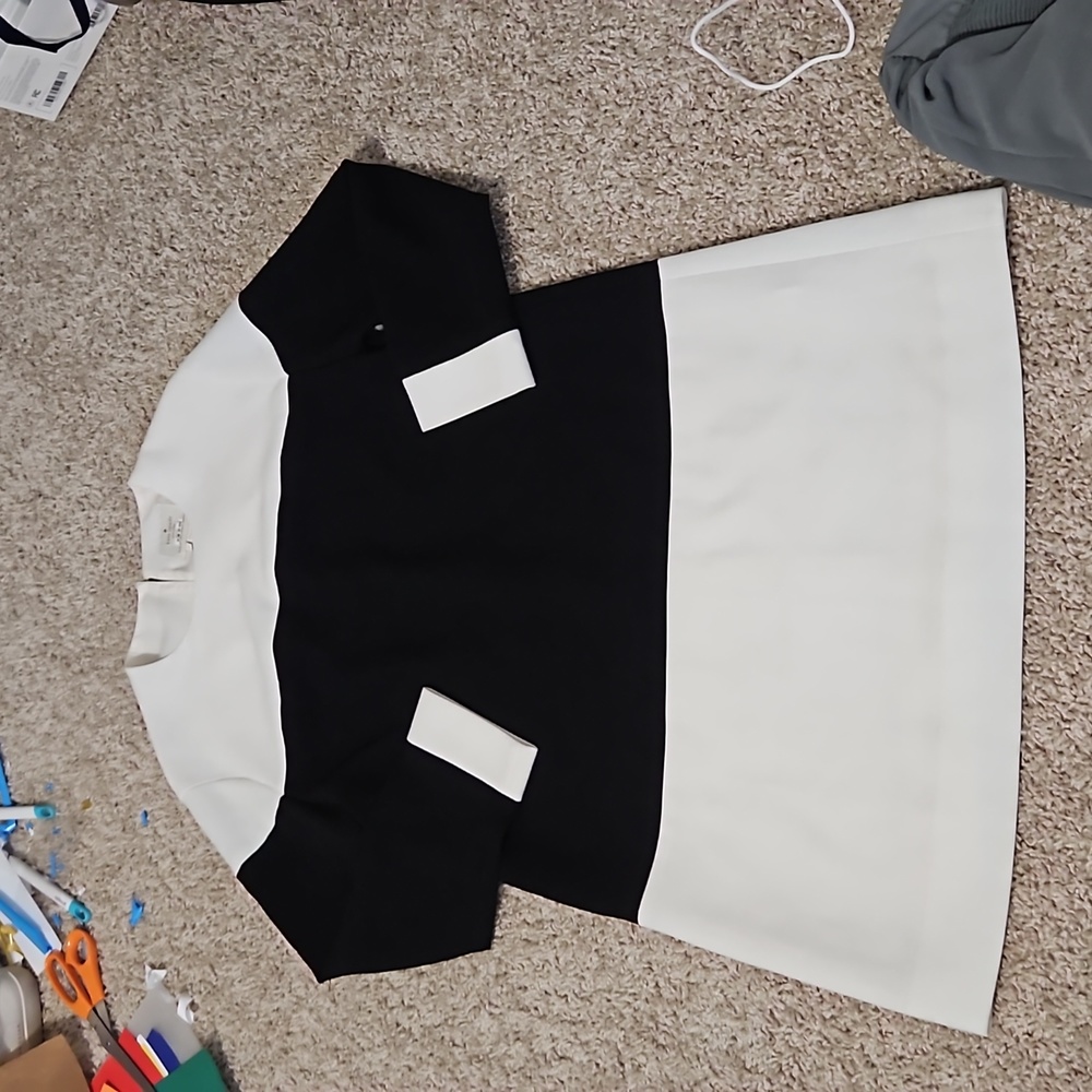 Kate Spade Black White Colorblock dress sz 6
